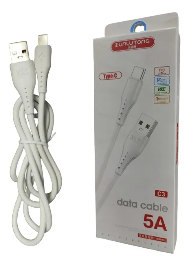 Cable Cargador Data Unlutong C3 Tipo C 5a